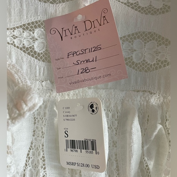 Free People - NWT - White/Ivory top or swimsuit coverup - Size Small - Picture 5 of 7